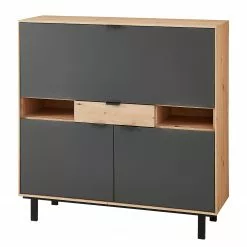 Fashion For Home Sekretär Leox - Graphit / Eiche Artisan Dekor