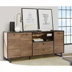 Red Living Sideboard Trylith I - Eiche Rustikal Dekor / Schwarz -Büromöbel Verkaufsgeschäft 1000364622 220719 021 MOOD DETAILS P000000001000364622 mood