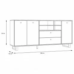 Red Living Sideboard Trylith I - Eiche Rustikal Dekor / Schwarz -Büromöbel Verkaufsgeschäft 1000364622 220719 500 SKETCH DETAILS P000000001000364622 sketch