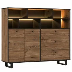 Red Living Sideboard Trylith II - Eiche Rustikal Dekor / Schwarz -Büromöbel Verkaufsgeschäft 1000364623 220719 050 DETAILS P000000001000364623