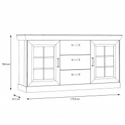 Ridgevalley Sideboard Boolamore I - Kiefer Weiß Dekor -Büromöbel Verkaufsgeschäft 1000364881 220722 500 SKETCH DETAILS P000000001000364881 sketch