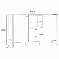 Loftscape Sideboard Thurles I - Eiche Sonoma Dekor / Weiß 14 Loftscape Sideboard Thurles I - Eiche Sonoma Dekor / Weiß -Büromöbel Verkaufsgeschäft 1000364903 220722 500 SKETCH DETAILS P000000001000364903 sketch