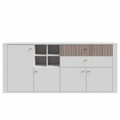 Loftscape Sideboard Millquarter - Weiß / Eiche Hell Dekor -Büromöbel Verkaufsgeschäft 1000364914 220722 030 DETAILS P000000001000364914