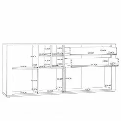 Loftscape Sideboard Millquarter - Weiß / Eiche Hell Dekor -Büromöbel Verkaufsgeschäft 1000364914 220722 501 SKETCH DETAILS P000000001000364914 sketch