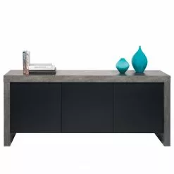 Temahome Sideboard Kobe II - Schwarz / Beton Dekor -Büromöbel Verkaufsgeschäft 1000366639 220906 040 DETAILS P000000001000366639
