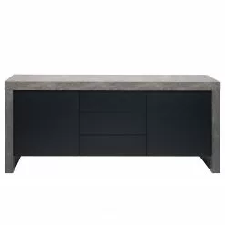 Temahome Sideboard Kobe I - Schwarz / Beton Dekor -Büromöbel Verkaufsgeschäft 1000366655 220906 030 DETAILS P000000001000366655