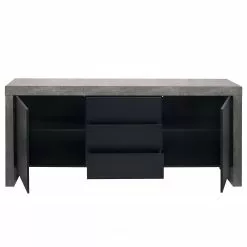 Temahome Sideboard Kobe I - Schwarz / Beton Dekor -Büromöbel Verkaufsgeschäft 1000366655 220906 040 DETAILS P000000001000366655