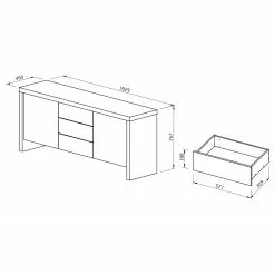 Temahome Sideboard Kobe I - Schwarz / Beton Dekor -Büromöbel Verkaufsgeschäft 1000366655 220906 500 SKETCH DETAILS P000000001000366655 sketch