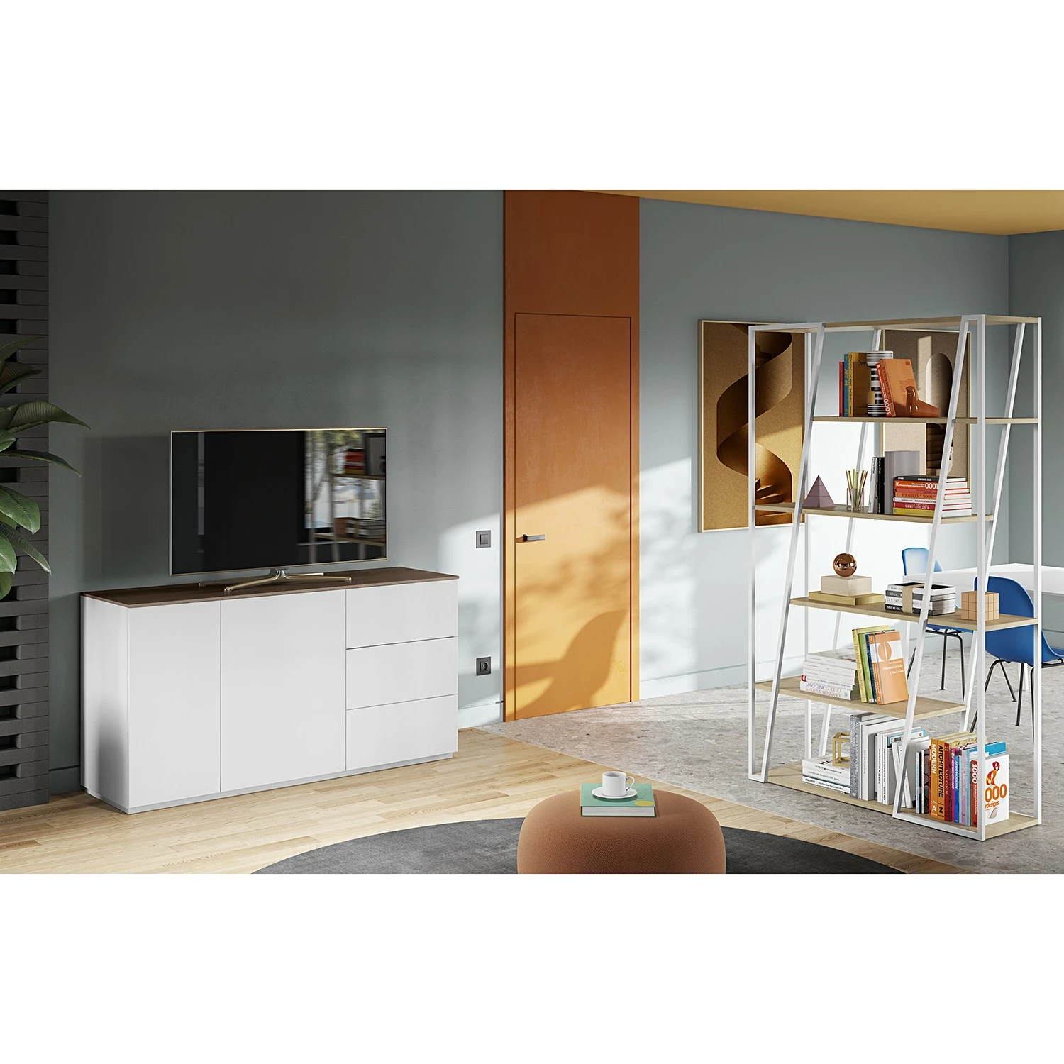 Temahome Sideboard Join IV - Weiß / Nussbaum 5 Temahome Sideboard Join IV - Weiß / Nussbaum – Bild 3