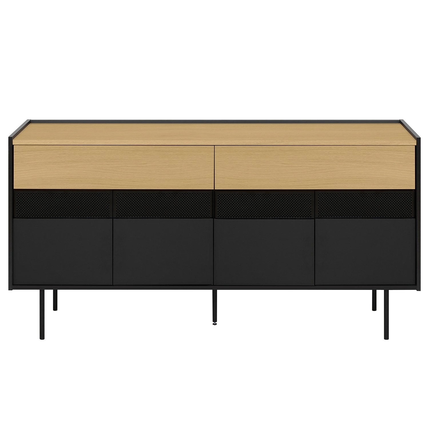 Temahome Sideboard Radio - Echtholzfurnier - Schwarz / Eiche 5 Temahome Sideboard Radio - Echtholzfurnier - Schwarz / Eiche – Bild 3