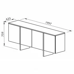 Temahome Sideboard Edge - Echtholzfurnier - / Weiß / Eiche 18 Temahome Sideboard Edge - Echtholzfurnier - / Weiß / Eiche -Büromöbel Verkaufsgeschäft 1000366714 220906 500 SKETCH DETAILS P000000001000366714 sketch