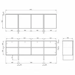 Temahome Sideboard Edge - Echtholzfurnier - / Weiß / Eiche 19 Temahome Sideboard Edge - Echtholzfurnier - / Weiß / Eiche -Büromöbel Verkaufsgeschäft 1000366714 220906 501 SKETCH DETAILS P000000001000366714 sketch
