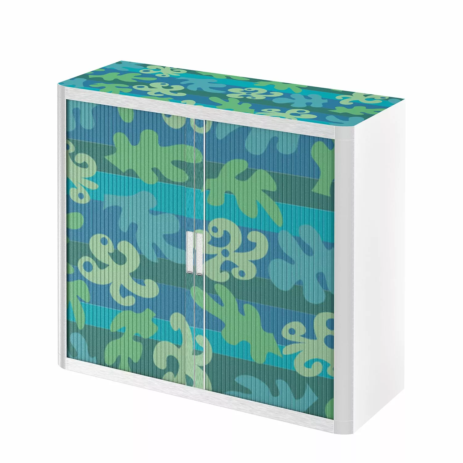 EasyOffice by Paperflow Rollladenschrank easyOffice - Papier Peints III - Blau / Grün - Höhe: 104 cm 3 EasyOffice by Paperflow Rollladenschrank easyOffice - Papier Peints III - Blau / Grün - Höhe: 104 cm