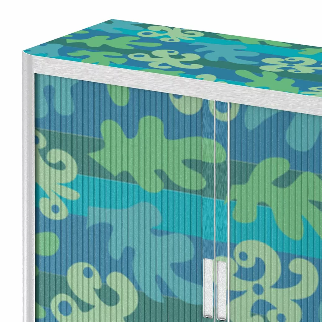 EasyOffice by Paperflow Rollladenschrank easyOffice - Papier Peints III - Blau / Grün - Höhe: 104 cm 7 EasyOffice by Paperflow Rollladenschrank easyOffice - Papier Peints III - Blau / Grün - Höhe: 104 cm – Bild 5