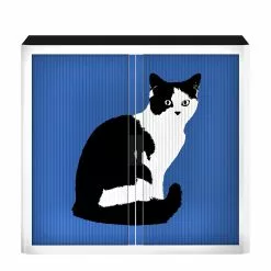 EasyOffice by Paperflow Rollladenschrank easyOffice Pop Art Cat - Weiß / Blau -Büromöbel Verkaufsgeschäft aktenschrank easyoffice pop art cat weiss blau 1955702
