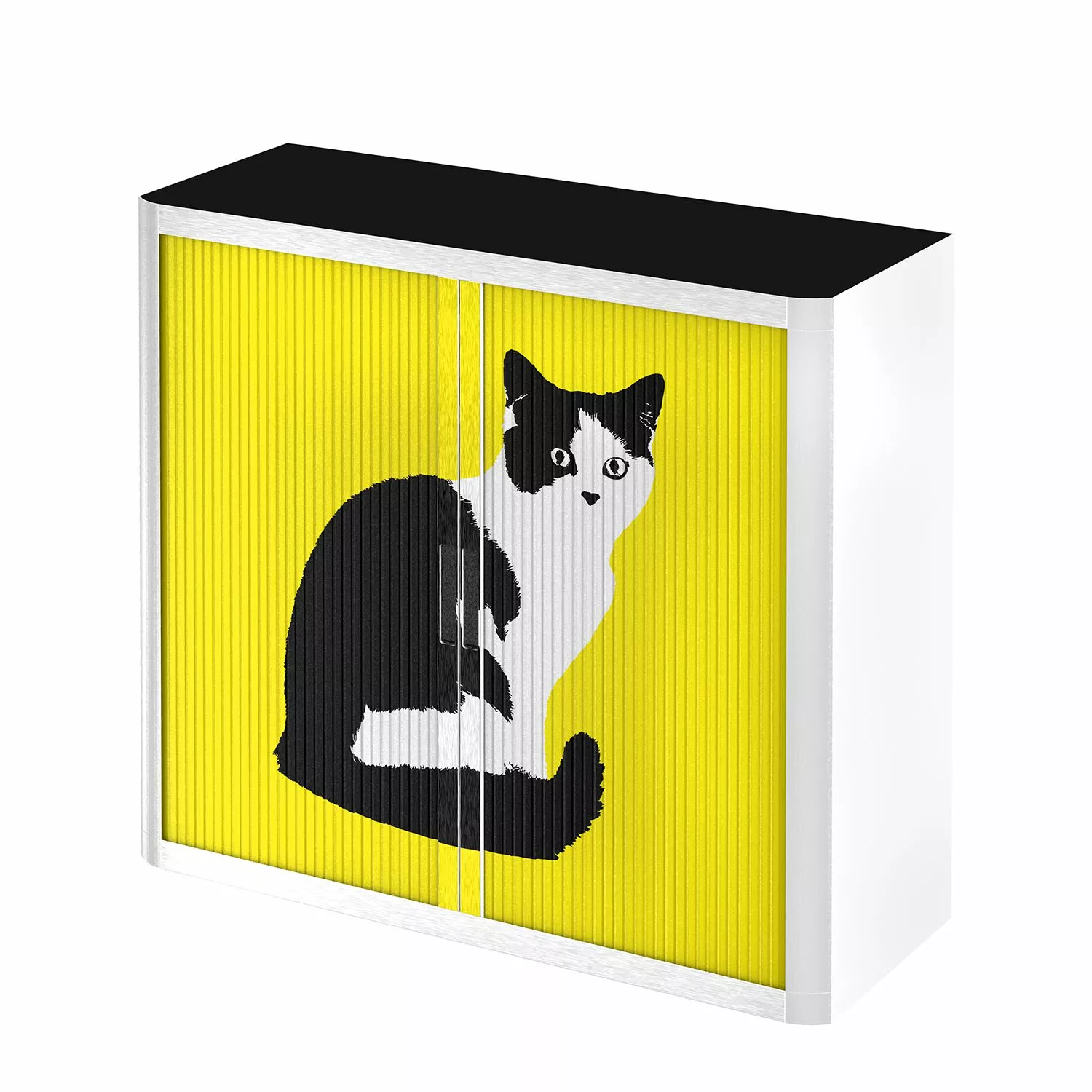 EasyOffice by Paperflow Rollladenschrank easyOffice Pop Art Cat - Weiß / Gelb 3 EasyOffice by Paperflow Rollladenschrank easyOffice Pop Art Cat - Weiß / Gelb