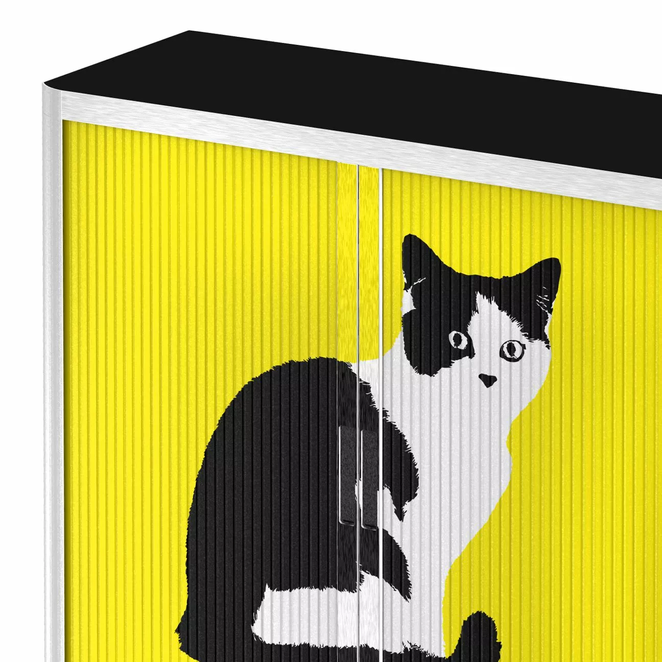 EasyOffice by Paperflow Rollladenschrank easyOffice Pop Art Cat - Weiß / Gelb 7 EasyOffice by Paperflow Rollladenschrank easyOffice Pop Art Cat - Weiß / Gelb – Bild 5