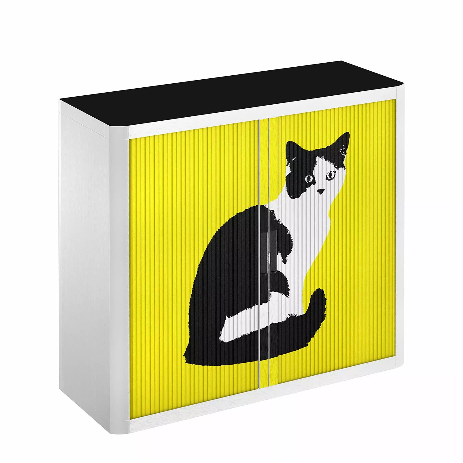 EasyOffice by Paperflow Rollladenschrank easyOffice Pop Art Cat - Weiß / Gelb 6 EasyOffice by Paperflow Rollladenschrank easyOffice Pop Art Cat - Weiß / Gelb – Bild 4