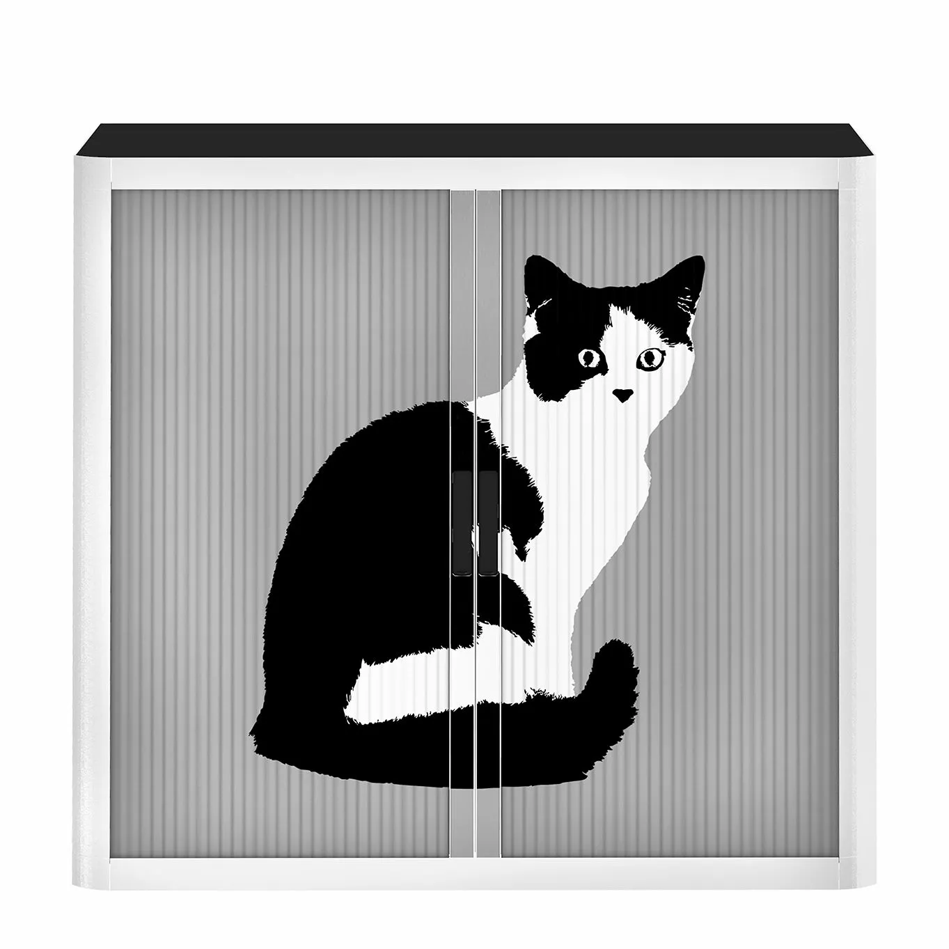 EasyOffice by Paperflow Rollladenschrank easyOffice Pop Art Cat - Weiß / Grau 5 EasyOffice by Paperflow Rollladenschrank easyOffice Pop Art Cat - Weiß / Grau – Bild 3