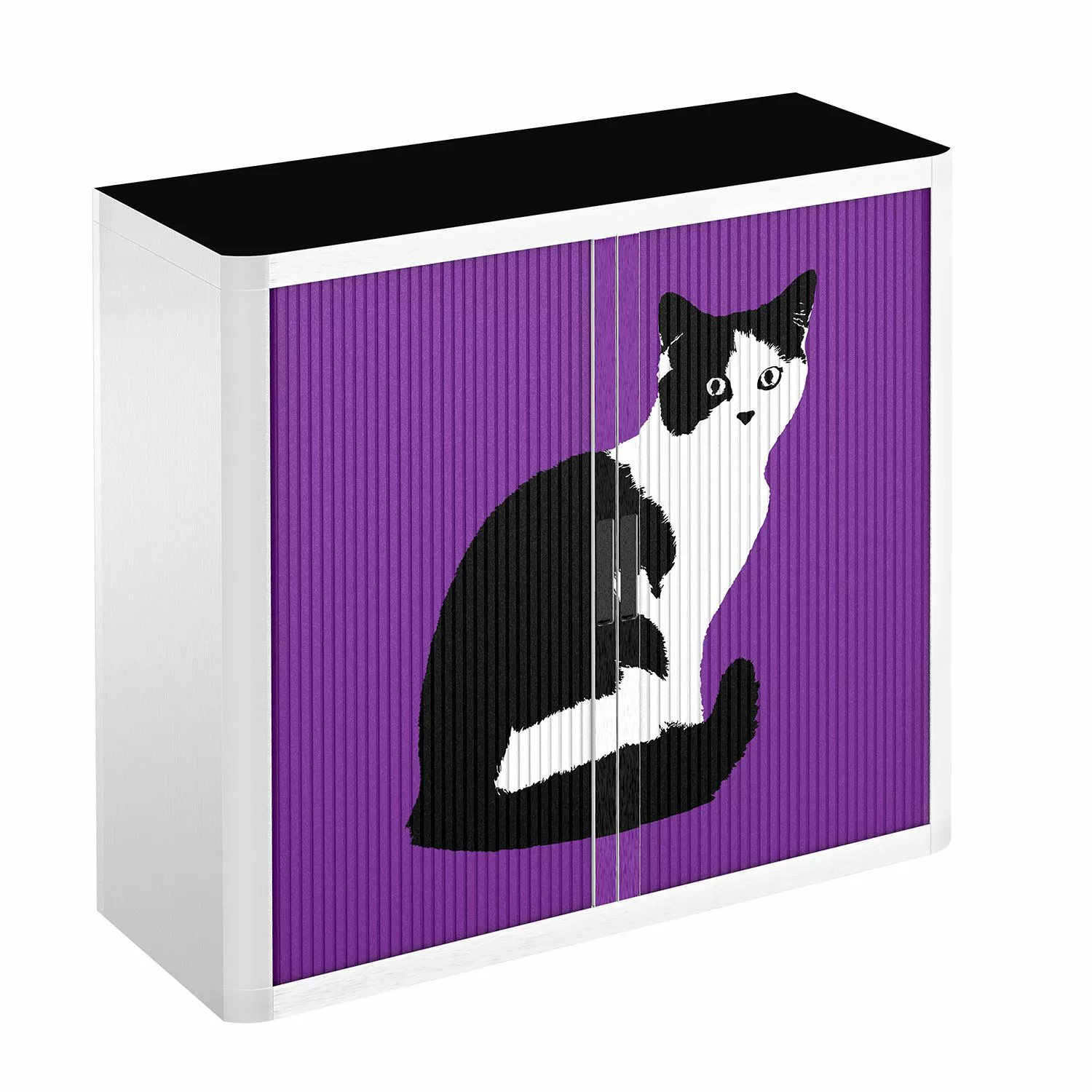 EasyOffice by Paperflow Rollladenschrank easyOffice Pop Art Cat - Weiß / Lila 6 EasyOffice by Paperflow Rollladenschrank easyOffice Pop Art Cat - Weiß / Lila – Bild 4