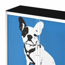 EasyOffice by Paperflow Rollladenschrank easyOffice Pop Art Dog - Weiß / Blau -Büromöbel Verkaufsgeschäft aktenschrank easyoffice pop art dog weiss blau 1956310