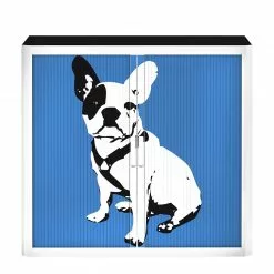 EasyOffice by Paperflow Rollladenschrank easyOffice Pop Art Dog - Weiß / Blau -Büromöbel Verkaufsgeschäft aktenschrank easyoffice pop art dog weiss blau 1956314