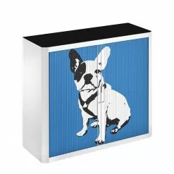 EasyOffice by Paperflow Rollladenschrank easyOffice Pop Art Dog - Weiß / Blau -Büromöbel Verkaufsgeschäft aktenschrank easyoffice pop art dog weiss blau 1956318