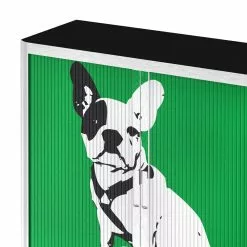 EasyOffice by Paperflow Rollladenschrank easyOffice Pop Art Dog - Weiß / Grün -Büromöbel Verkaufsgeschäft aktenschrank easyoffice pop art dog weiss gruen 1956326