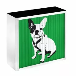 EasyOffice by Paperflow Rollladenschrank easyOffice Pop Art Dog - Weiß / Grün -Büromöbel Verkaufsgeschäft aktenschrank easyoffice pop art dog weiss gruen 1956334
