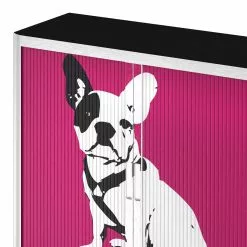 EasyOffice by Paperflow Rollladenschrank easyOffice Pop Art Dog - Weiß / Pink -Büromöbel Verkaufsgeschäft aktenschrank easyoffice pop art dog weiss pink 1956294