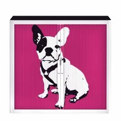 EasyOffice by Paperflow Rollladenschrank easyOffice Pop Art Dog - Weiß / Pink -Büromöbel Verkaufsgeschäft aktenschrank easyoffice pop art dog weiss pink 1956298