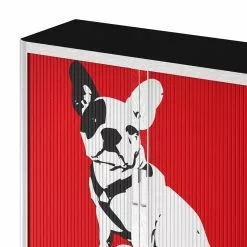 EasyOffice by Paperflow Rollladenschrank easyOffice Pop Art Dog - Weiß / Rot -Büromöbel Verkaufsgeschäft aktenschrank easyoffice pop art dog weiss rot 1956278