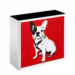 EasyOffice by Paperflow Rollladenschrank easyOffice Pop Art Dog - Weiß / Rot -Büromöbel Verkaufsgeschäft aktenschrank easyoffice pop art dog weiss rot 1956286