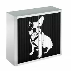 EasyOffice by Paperflow Rollladenschrank easyOffice Pop Art Dog - Weiß / Schwarz -Büromöbel Verkaufsgeschäft aktenschrank easyoffice pop art dog weiss schwarz 1894546