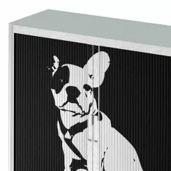 EasyOffice by Paperflow Rollladenschrank easyOffice Pop Art Dog - Weiß / Schwarz -Büromöbel Verkaufsgeschäft aktenschrank easyoffice pop art dog weiss schwarz 1894558