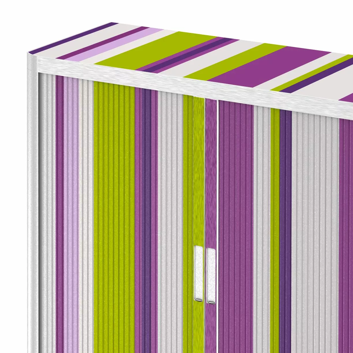 EasyOffice by Paperflow Rollladenschrank easyOffice Rayures - Lila / Weiß - Höhe: 104 cm 7 EasyOffice by Paperflow Rollladenschrank easyOffice Rayures - Lila / Weiß - Höhe: 104 cm – Bild 5