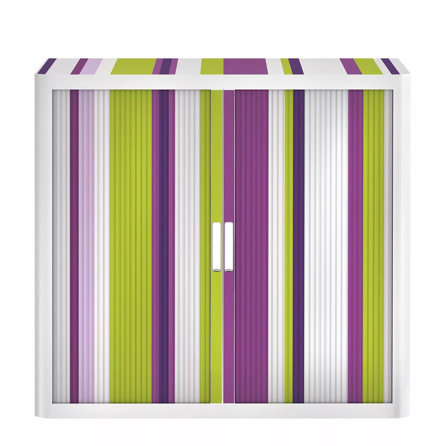 EasyOffice by Paperflow Rollladenschrank easyOffice Rayures - Lila / Weiß - Höhe: 104 cm 5 EasyOffice by Paperflow Rollladenschrank easyOffice Rayures - Lila / Weiß - Höhe: 104 cm – Bild 3