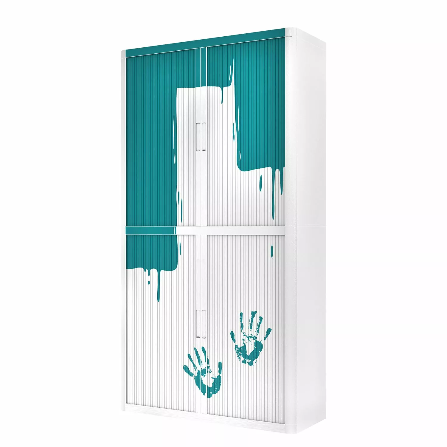 EasyOffice by Paperflow Aktenschrank easyOffice Stickers I - Weiß / Petrol - Höhe: 204 cm 3 EasyOffice by Paperflow Aktenschrank easyOffice Stickers I - Weiß / Petrol - Höhe: 204 cm