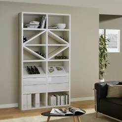 Fredriks Anbauregal Concept I - Hochglanz Weiß -Büromöbel Verkaufsgeschäft anbauregal rodos i hochglanz weiss 1890558