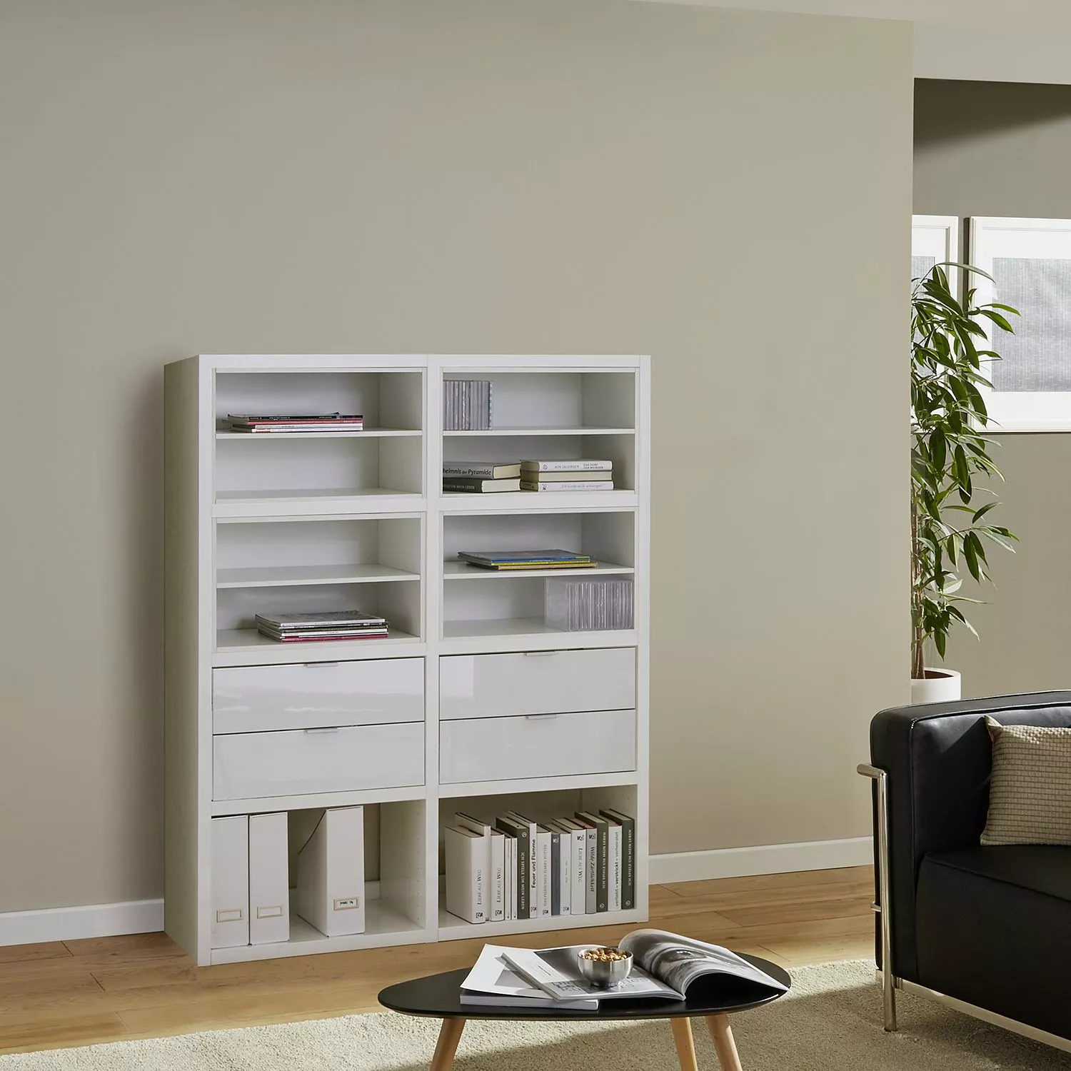 Fredriks Anbauregal Concept II - Hochglanz Weiß 4 Fredriks Anbauregal Concept II - Hochglanz Weiß – Bild 2