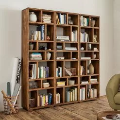 Ars Natura Bücherregal Trangle - Sheesham Massiv -Büromöbel Verkaufsgeschäft buecherregal trangle sheesham massiv 723982