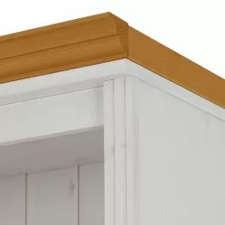 Maison Belfort Bücherwand Lillehammer V - Kiefer massiv - Kiefer Weiß / Kiefer Honig -Büromöbel Verkaufsgeschäft buecherwand lillehammer v kiefer massiv weiss honig 1112598