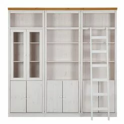 Maison Belfort Bücherwand Lillehammer V - Kiefer massiv - Kiefer Weiß / Kiefer Honig -Büromöbel Verkaufsgeschäft buecherwand lillehammer v kiefer massiv weiss honig 1112602