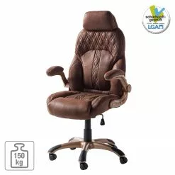 Home24office Chefsessel Baylor XXL - Braun / Kupfer -Büromöbel Verkaufsgeschäft chefsessel baylor xxl microfaser kunststoff kupfer 5014496