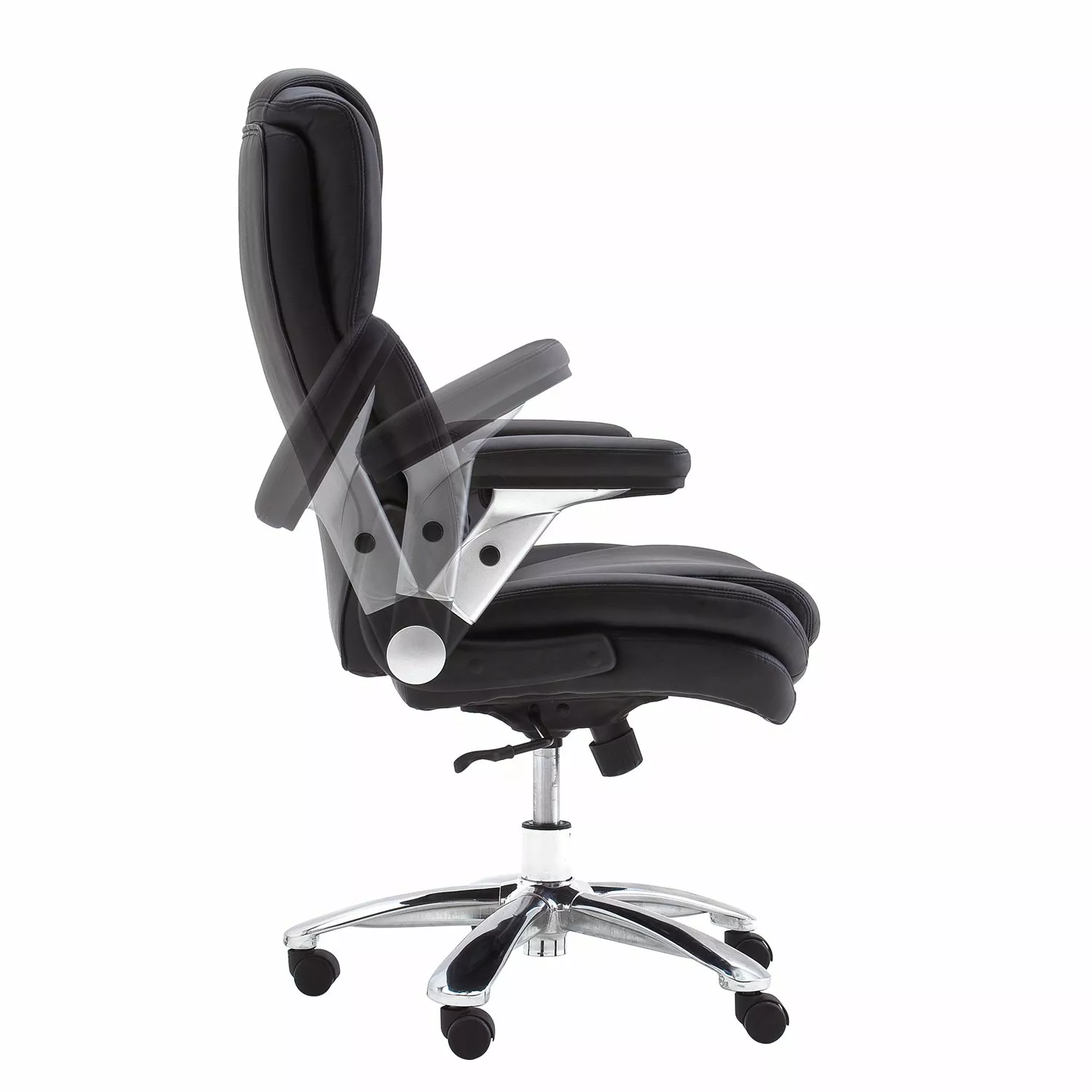 Fredriks Chefsessel Buda XXL - Kunstleder - Schwarz / Silber 9 Fredriks Chefsessel Buda XXL - Kunstleder - Schwarz / Silber – Bild 7