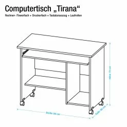 Germania Computertisch Tirana - Weiß -Büromöbel Verkaufsgeschäft computertisch tirana weiss 1389385