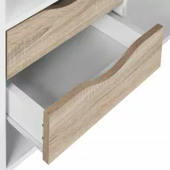 Mørteens Eckschreibtisch Sunndal - Eiche Dekor / Weiß -Büromöbel Verkaufsgeschäft eckschreibtisch sunndal gummibaum teilmassiv eiche dekor weiss 4753636