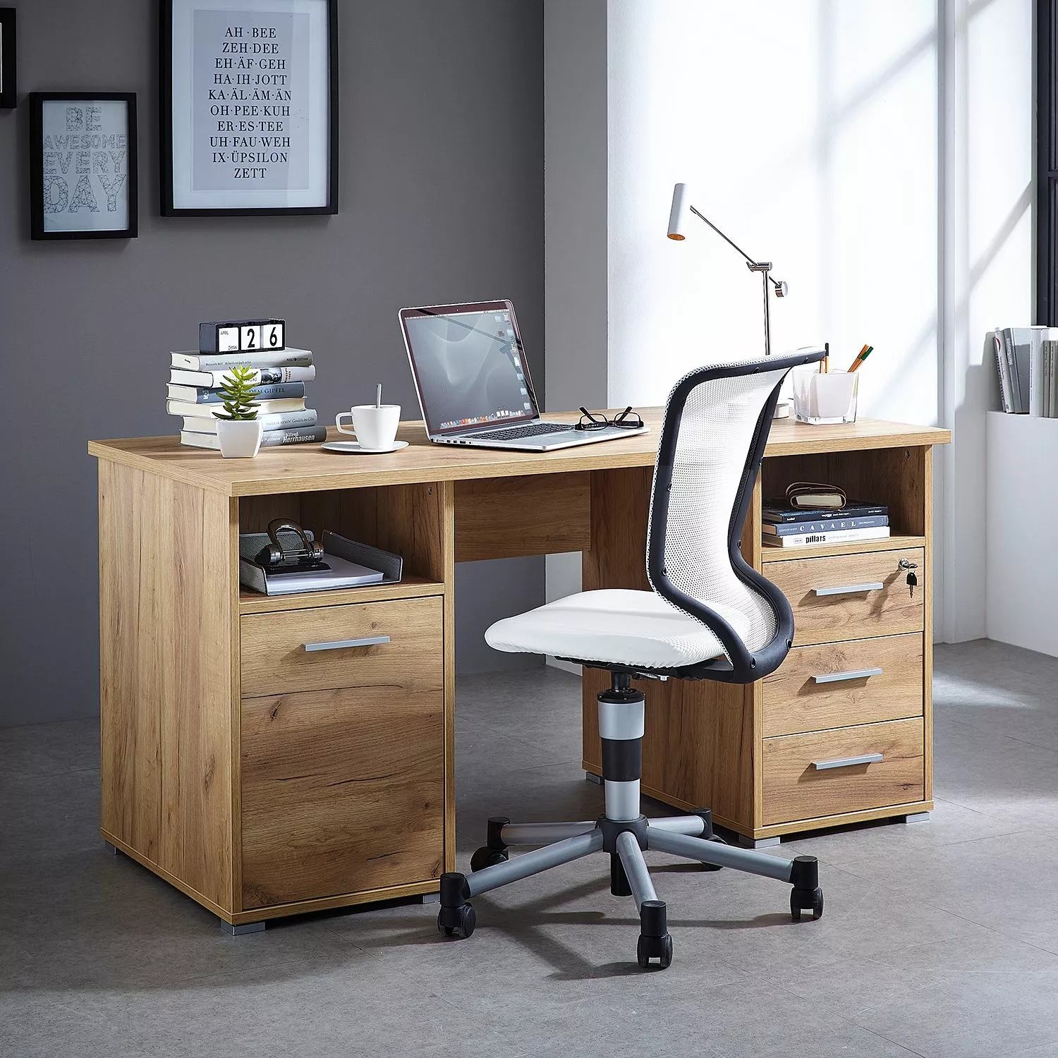 Germania Schreibtisch Amaya - Eiche Navarra Dekor 4 Germania Schreibtisch Amaya - Eiche Navarra Dekor – Bild 2