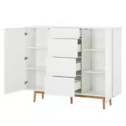 Mørteens Sideboard Lindholm IV - Weiß - Höhe: 128 cm 15 Mørteens Sideboard Lindholm IV - Weiß - Höhe: 128 cm -Büromöbel Verkaufsgeschäft highboard lindholm i weiss matt eiche massiv 333072