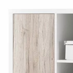 Mooved Highboard Nestor - Eiche San Remo Dekor/Hochglanz Weiß -Büromöbel Verkaufsgeschäft highboard nestor eiche san remo dekor hochglanz weiss 415567